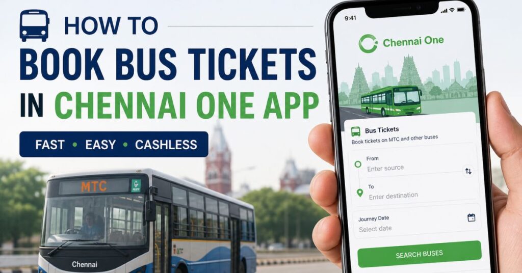 How to book bus tickets in Chennai One app with MTC bus and mobile booking interface